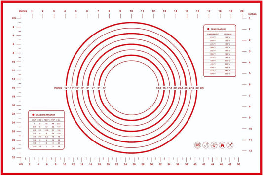 Silicone Pastry Mat 24 x 16 Inch, Nonstick Dough Mat with Measurements