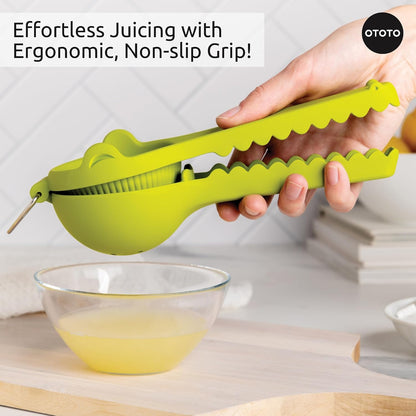 OTOTO Lemongator Lemon Juicer Hand - Easy to Hold Lemon Squeezer Manual for Lemon, Lime, Oranges - BPA Free, Dishwasher Safe Citrus Juicer Hand Press Manual - Fun Kitchen Gadgets & Tools