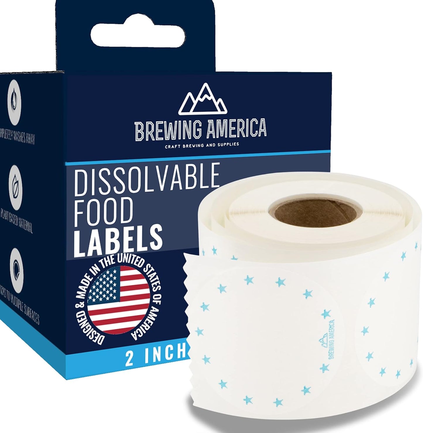 Dissolvable Food Labels for Food Containers - 250qty Made in USA - 1x2 Inches - Wash-Off Labels for Meal Prep, Pantry, Freezer and Mason Jars – No Scrubbing, No Residue - Teal