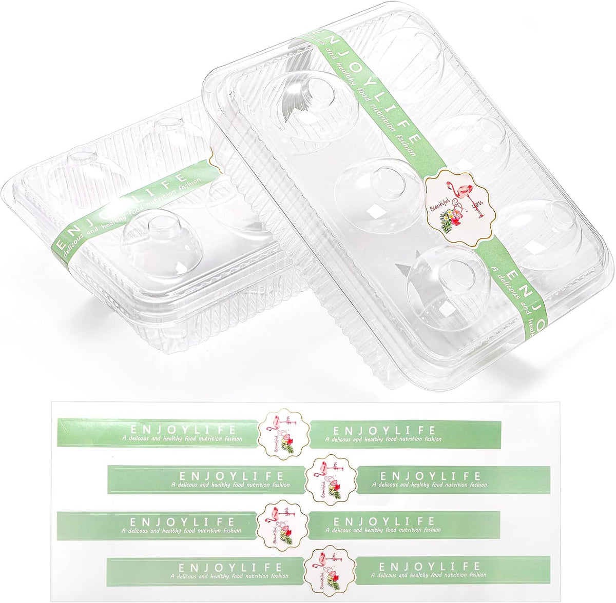 Yopay 50 Pack Deviled Egg Trays with lid, Plastic Clear 6 Slots Deviled Eggs Halves Carrier Deviled Container Dish Plate Holder for Party, Classic Cuisine Trays