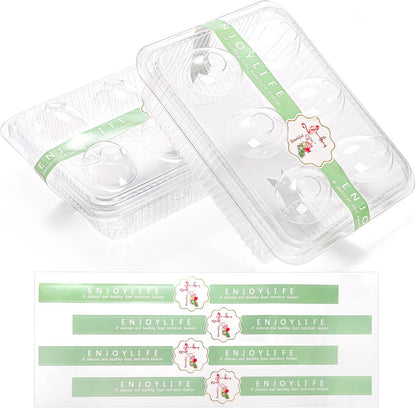 Yopay 50 Pack Deviled Egg Trays with lid, Plastic Clear 6 Slots Deviled Eggs Halves Carrier Deviled Container Dish Plate Holder for Party, Classic Cuisine Trays