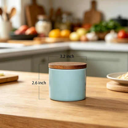 Ceramic Jars with Lids 5 oz Airtight White Kitchen Canisters
