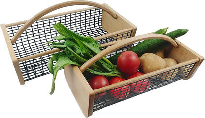 Garden Hod Harvest Basket, Durable Wooden Gardening, Supply Suitable For Kitchen, Picnic And Outdoor Picking