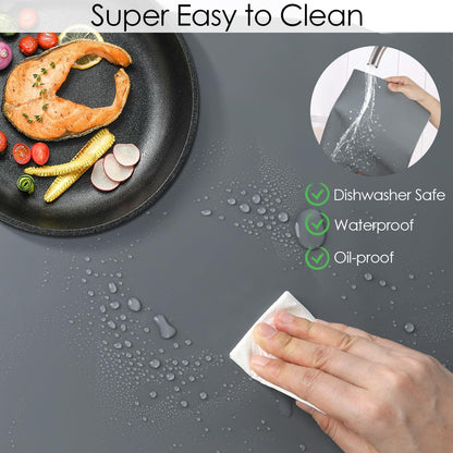 Extra Large Silicone Mats for Kitchen Counter, 27.6'' x 19.7'' Nonskid Silicone Placemats for Kids, Nonstick Purple Silicone Mat for Baking Crafts, Silicone Dab Mat Heat Resistant, 1Pack - Colors A
