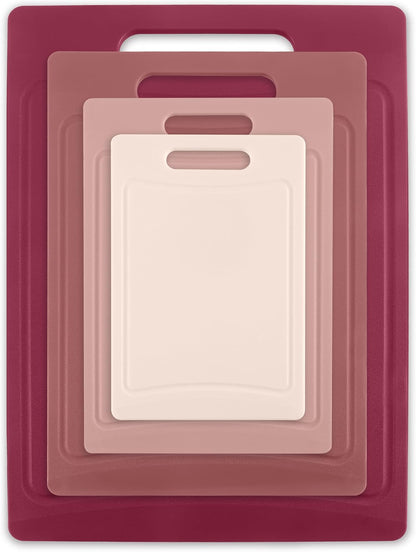 COOK WITH COLOR Non-Slip Cutting Board Set – Kitchen Essentials with Easy Grip Handle for Meat, Veggies, and Fruits, 3 Cutting Boards, Speckled White