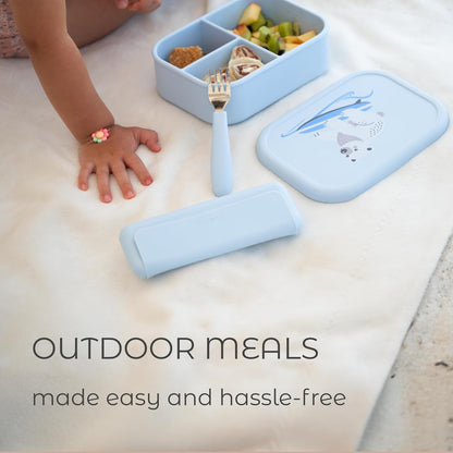 ASOMIC® Premium 316 Stainless Steel Toddler Utensils with Silicone Handles & Travel Case, Kids Spoon & Fork Set for Toddler Self Feeding at Daycare, Preschool & School, BPA-Free, Dishwasher Safe
