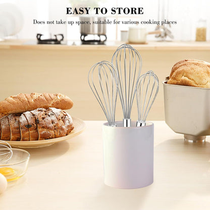 NileHome 3-Pack Stainless Steel Whisk Set, Kitchen Utensils for Cooking