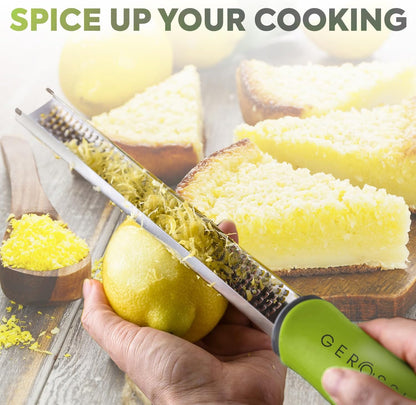 Stainless Steel Lemon Zester with Handle, Citrus Zester Grater for Cheese