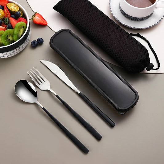 VANRA 4-Piece Portable Travel Utensils Set with Case 18/8 Stainless Steel Flatware Set Reusable Cutlery Set with Fork Spoon Knife Chopstick for Lunch Travel Camping School Work Picnic (Pink)