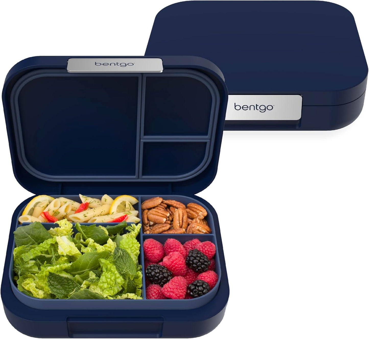 Bentgo Modern - Adult & Teen Bento Lunch Box; 3-4 Compartments, Leak-Resistant, 5.5 Cup Capacity/44 fl oz, Improved Locking Clips, Reusable, BPA-Free, Dishwasher/Microwave Safe Tray (Dark Gray)
