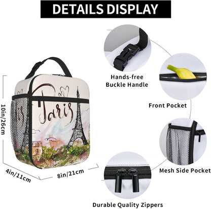 70s Retro Mushroom Floral Insulated Lunch Bag Reusable Cooler Lunch Box Portable Leakproof Thermal Container Tote Bags for Girls Boys School Travel