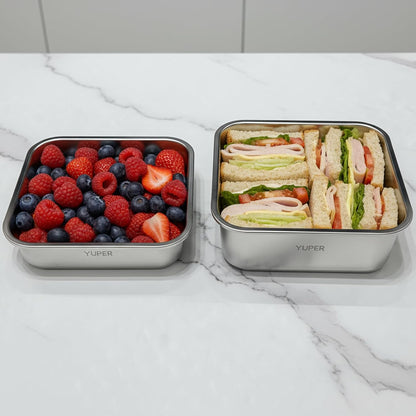 YUPER Stainless Steel Food Storage Containers, Large Meal Prep Container Sets with Lids, BPA Free, Leak Proof & Airtight, Microwave, Dishwasher, Fridge, Freezer & Oven Safe, 3 Pack (84+125+162OZ)