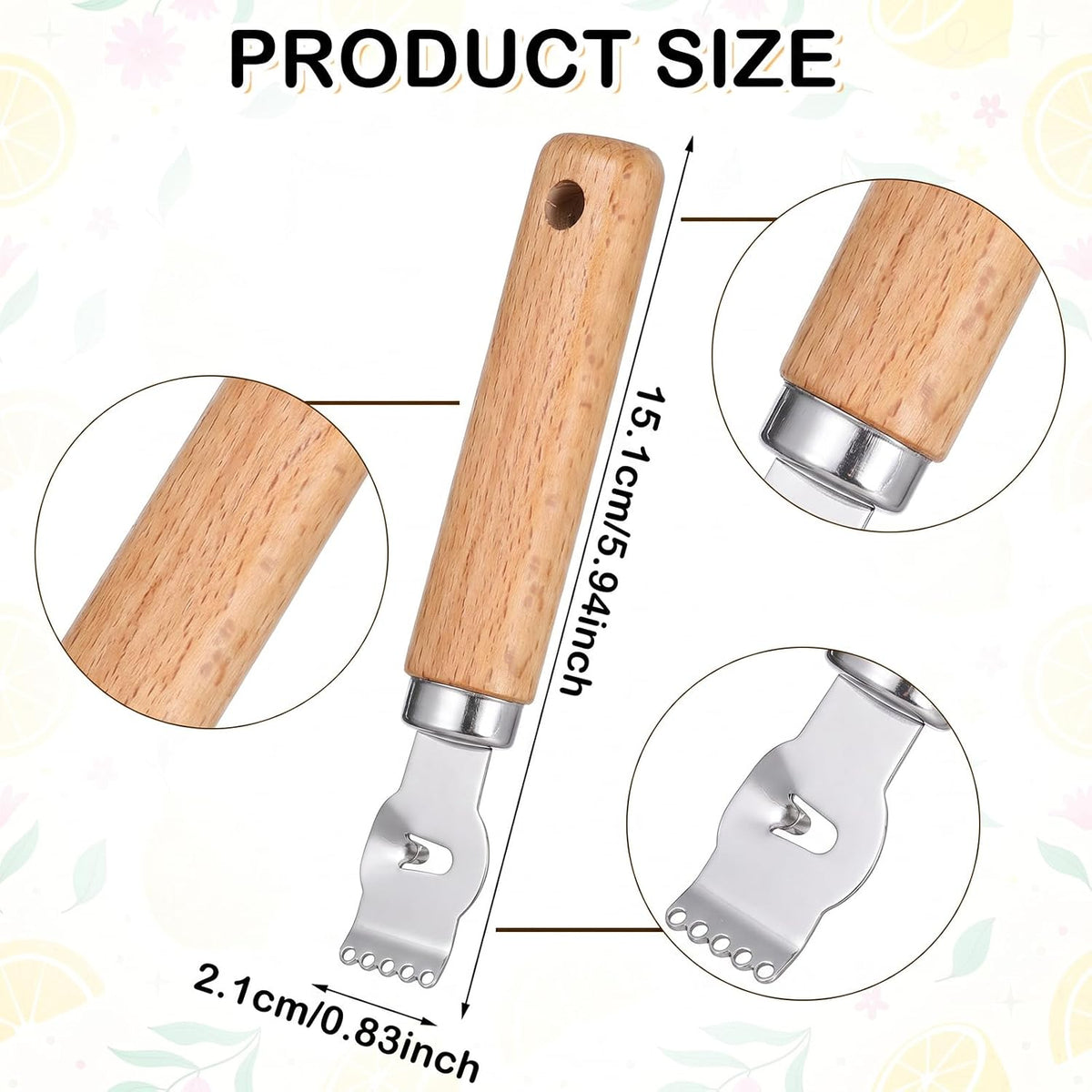 Ouligay Lemon Zester, Channel Knife, Peeler, Stainless Steel Bartender Accessories for Cocktail Garnish, Citrus Orange and Lemon Peeler - Bar Accessories for Home