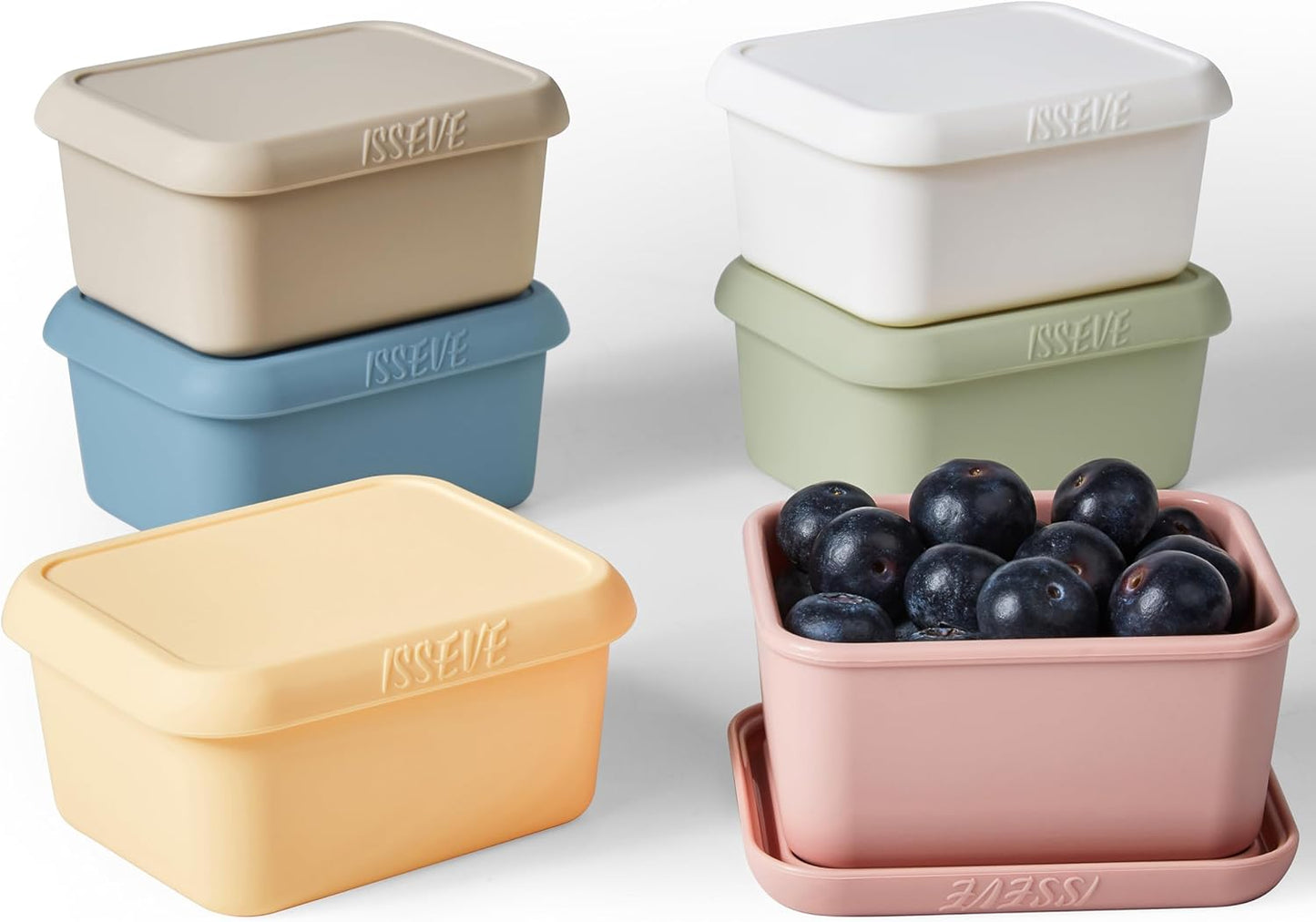 ISSEVE 8oz Silicone Snack Containers for Kids, 1 Cup Reusable Small Containers with Lids, Leak Proof Silicone Food Storage Containers, Kids Lunch Box for Daycare, School, Travel (4)