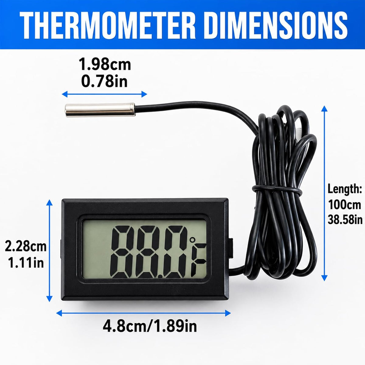 5-Pack Digital LCD Refrigerator Thermometer, Fahrenheit
