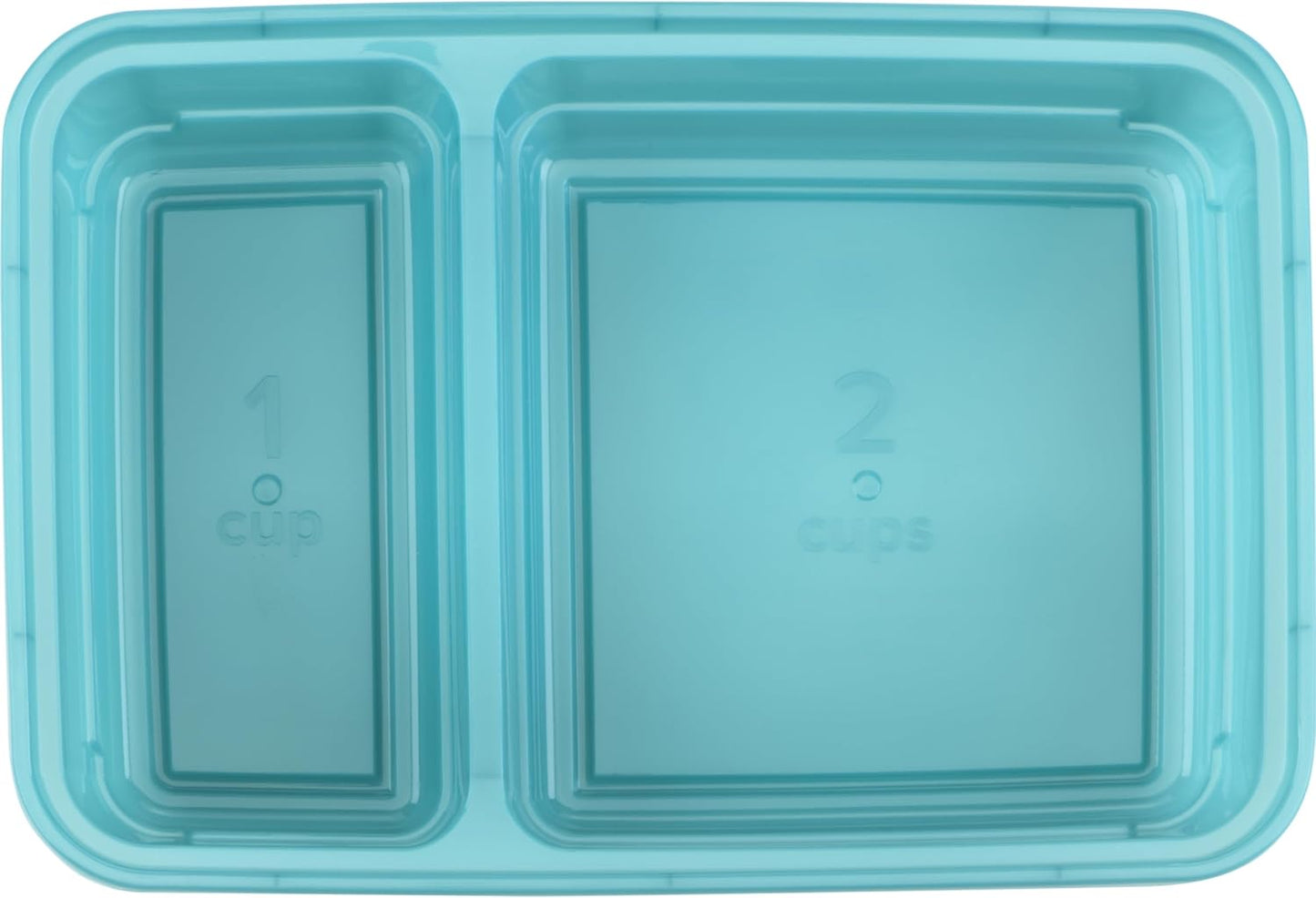 GoodCook Food Storage Containers for Meal Prep Rectangle Two Compartments & Made without BPA, 60-Piece Set, Teal