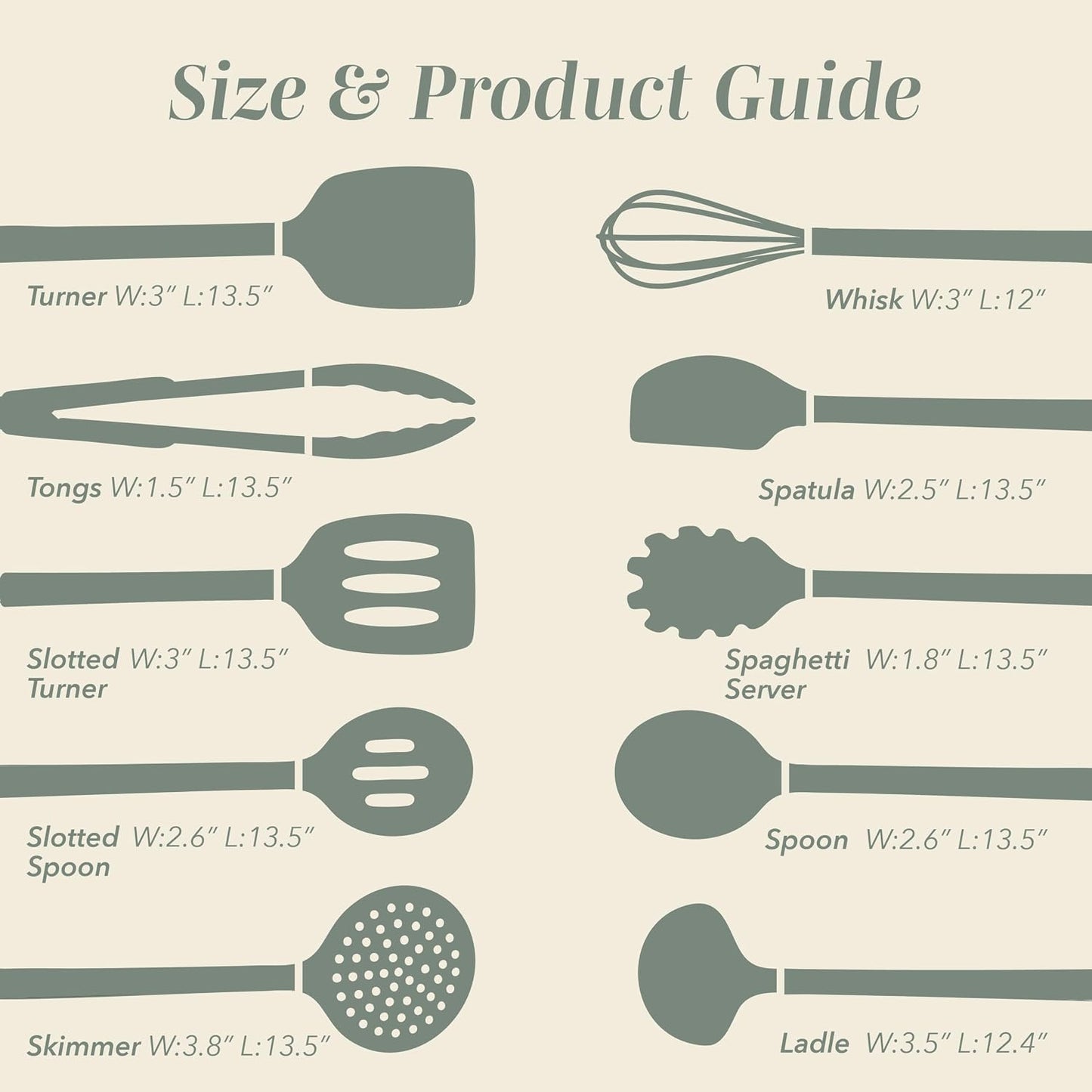 COOK WITH COLOR Silicone Cooking Utensils, Kitchen Utensil Set, Easy to Clean Silicone Kitchen Utensils, Cooking Utensils for Nonstick Cookware, Kitchen Gadgets Set, 38 Piece, Mint