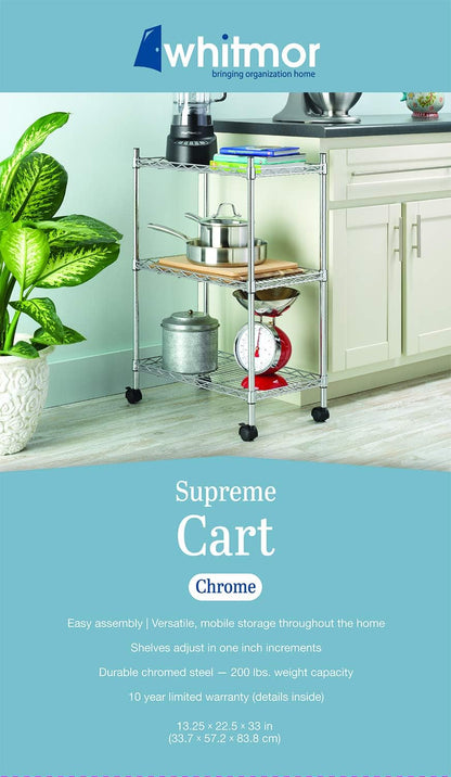 Whitmor 2-Wire Shelving Unit, Metal Storage Shelves, Stacking Shelf with Basket, Easy Assembly Home Organizer for Pantry, Kitchen, Garage, Plant