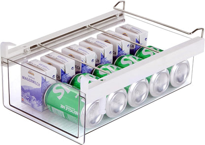 vacane Fridge Organizer Drawer, Clear Plastic Fridge Organizer Bins, Add on Refrigerator Drawer,Fridge Storage Container Under Shelf Holder for Fruit, Vegetable, Meat, Cheese, Easy to Install-M