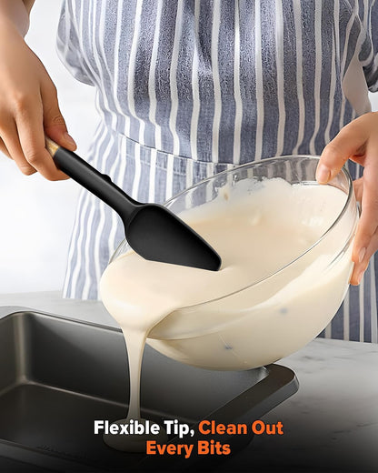 Badiano Silicone Spoon Spatula, Nonstick Rubber Spatula, Grey