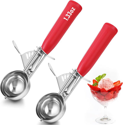 Reallnaive Ice Cream Scooper with Trigger, 4 oz, Gray
