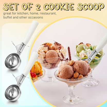 Reallnaive Ice Cream Scooper with Trigger, 4 oz, Gray