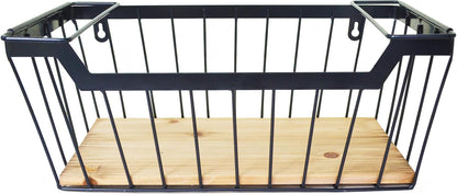 ShabbyDecor Metal Wire Basket with Handles Storage Organizer Stackable Organizing bin for Cabinet Shelf Countertop Under Sink Pantry for Kitchen,Bathroom,Laundry Closet, 1 Pack