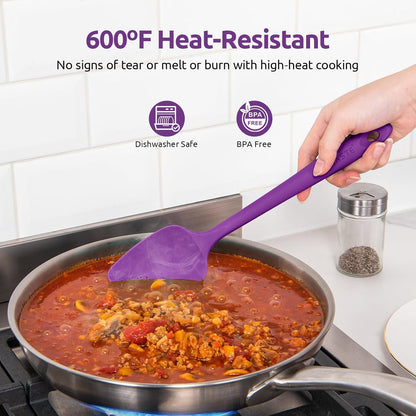 U-Taste Silicone Spatula Set with 600 Degrees Fahrenheit Heat Resistant (Black)