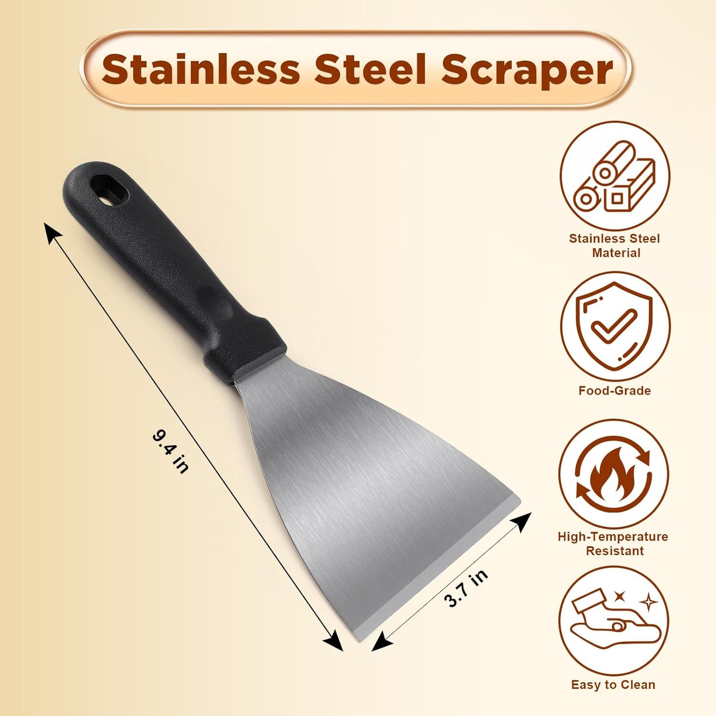 Bench Scraper,Dough Scraper,Premium Stainless Steel Dough Cutter with Measuring Scale,Multi- Purpose Food Scraper for Pastry,Cake,Pizza,Bread,Cooking