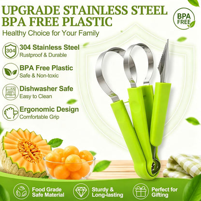 Suuker 4 in 1 Melon Baller Scoop Set, Green