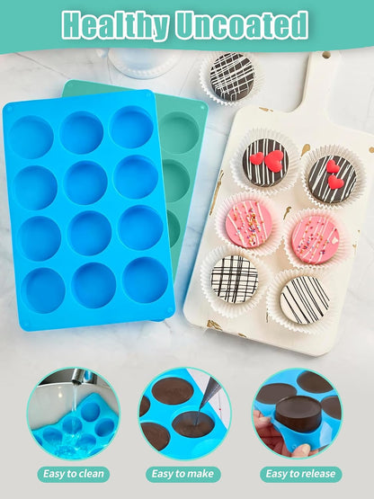 Reusable Non-Stick Silicone Baking Cups, Food Grade BPA Free Cupcake Muffin Liners, Oven & Dishwasher Safe Easy Release, Multicolor Rainbow, 24 Pack, for Muffins Cupcakes