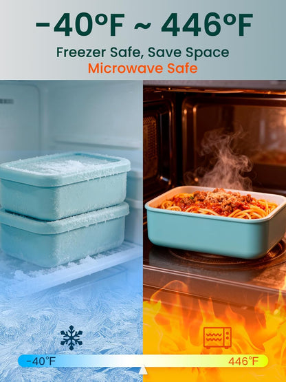 8 PCS 2 Cup Silicone Freezer Molds With Lid, Reusable Silicone Soup Freezer Tray for Meal Prep, Food Storage Containers for Freezing Sauces, Stews, Ice Cream (Blue)