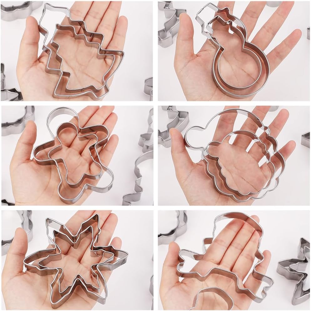 MrCookie 4" Large Christmas Cookie Cutters Set,Thickened Stainless Steel