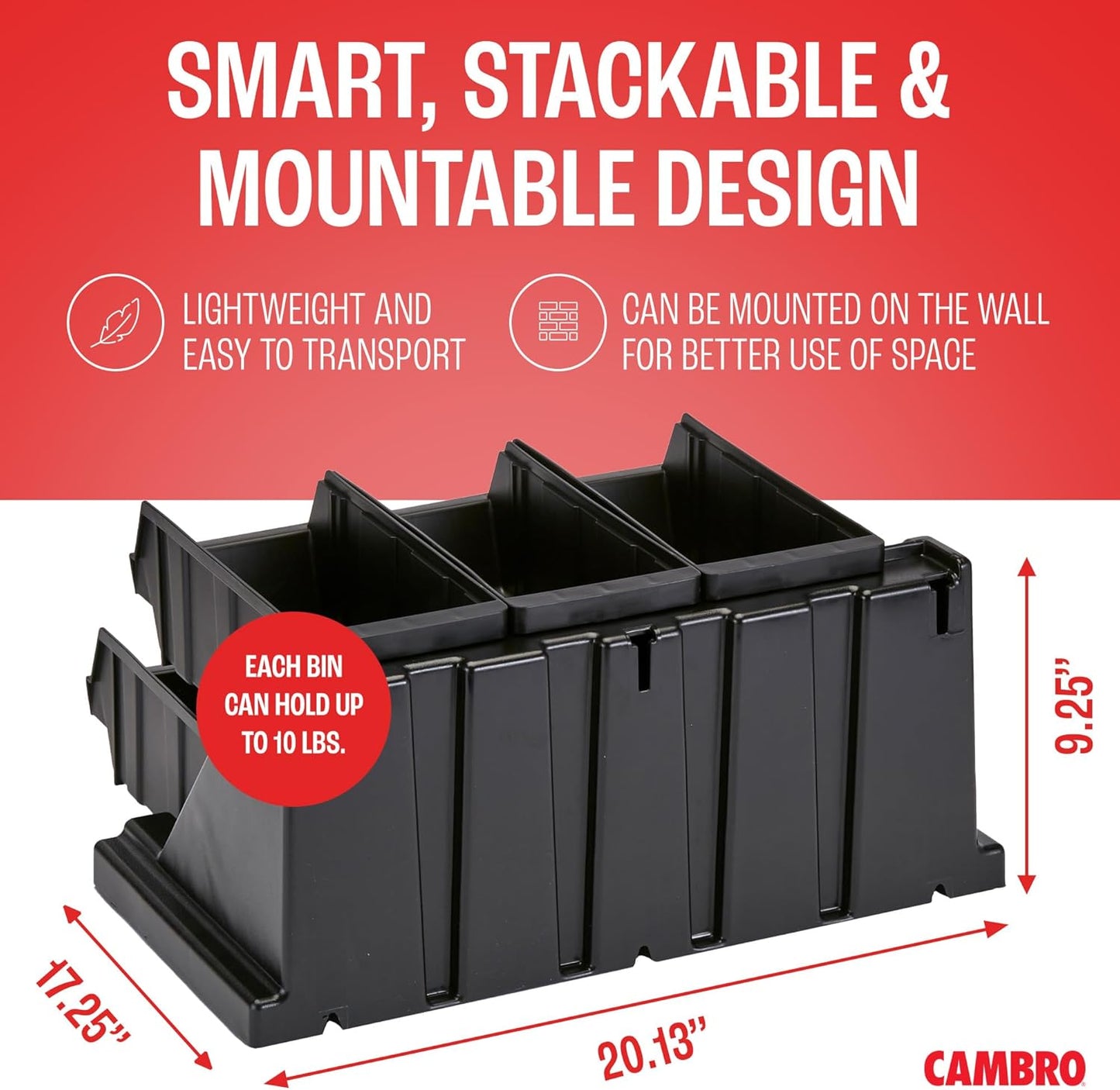 Cambro Versa - Self Serve Condiment and Utensil Bin - 12 Storage Bins - Ideal for food and coffee condiments (Black)