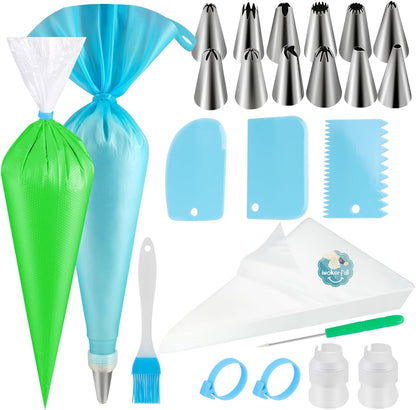 100pcs Thick Disposable Icing Piping Bags, Professional Pastry Bags 12inch, Heavy Duty Anti Burst Cake Tipless Piping Bags for Chocolate Royal Cupcake Cream Frosting Cookie Decorating Baking Supplies
