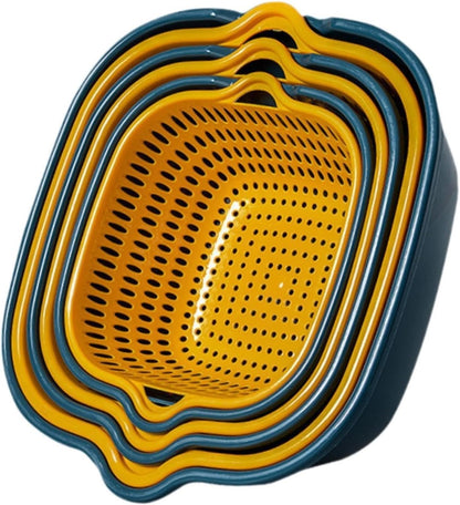 6 Pack Space-Saving Collapsible Colander for Kitchen Fruits Vegetables