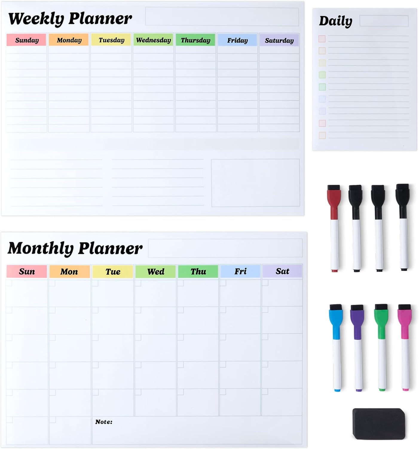 Amazon Basics Magnetic Dry Erase Board for Fridge, Whiteboard Sheet, 20" x 13", with 2 Markers and Eraser