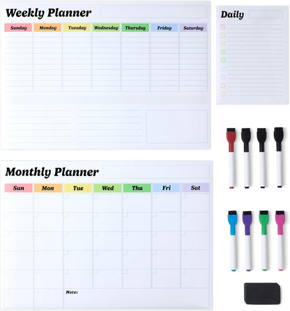 Amazon Basics Magnetic Dry Erase Board for Fridge, Whiteboard Sheet, 20" x 13", with 2 Markers and Eraser
