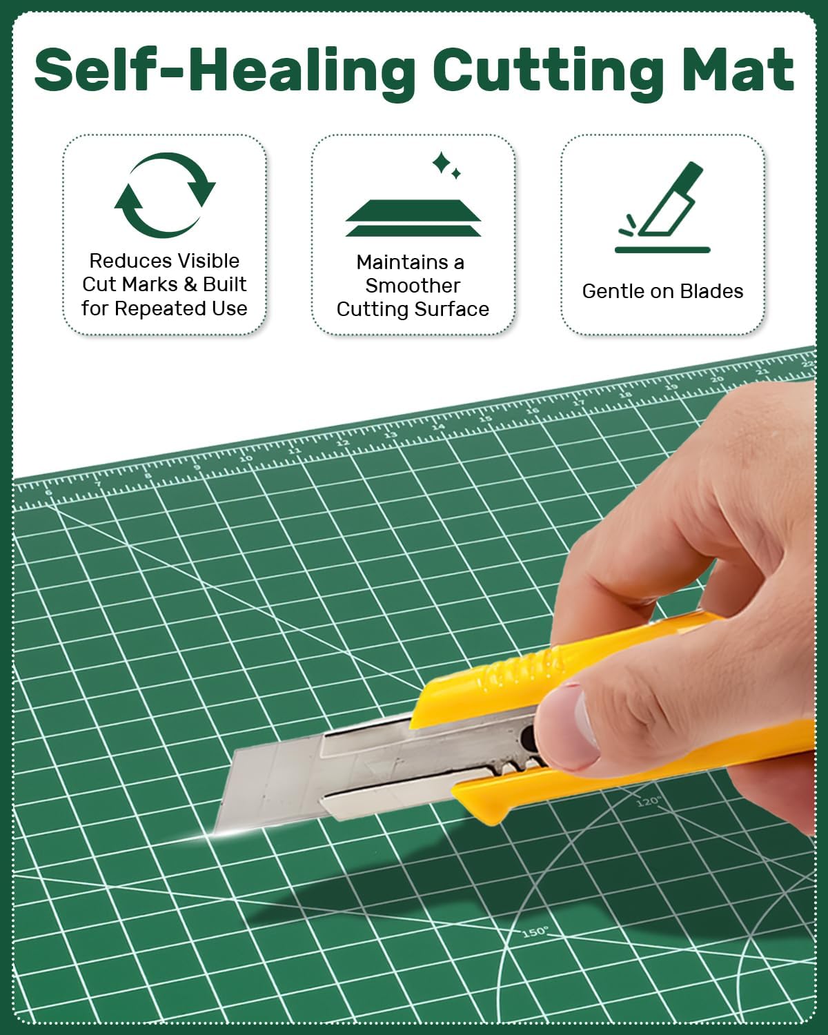 Self Healing Cutting Mat, 17" x 23", Double-Sided Rotary Cutting Mat for Sewing, Quilting, Scrapbooking & Craft, Large Craft Cutting Board for Hobby Use(A2)