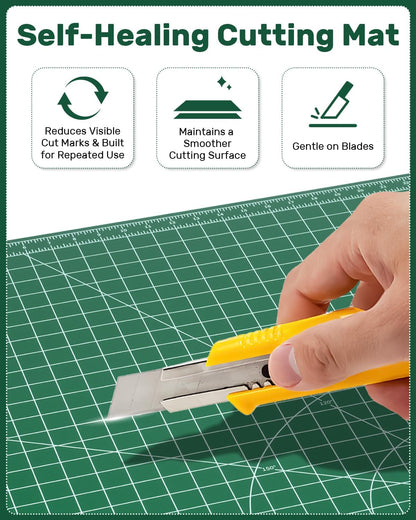 Self Healing Cutting Mat, 17" x 23", Double-Sided Rotary Cutting Mat for Sewing, Quilting, Scrapbooking & Craft, Large Craft Cutting Board for Hobby Use(A2)