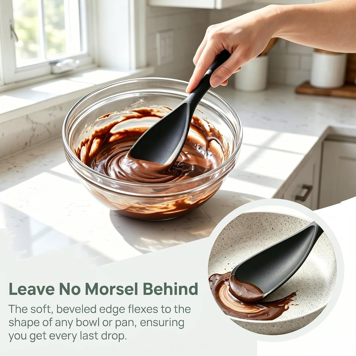 Silicone Cooking Spoons, Spoon Spatula for Mixing, Stirring, Serving