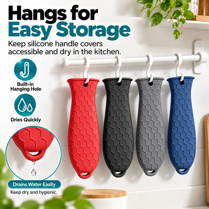 10Pcs Cast Iron Handle Cover, Silicone Pot Holders