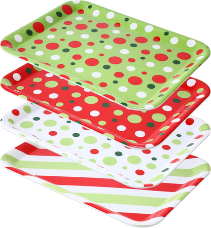 4 Pcs Valentine's Day Serving Tray 13 x 10 Inch Heart Reusable Serving Platter Melamine Dessert Plate Dish for Valentine's Day Party Decorations Supplies