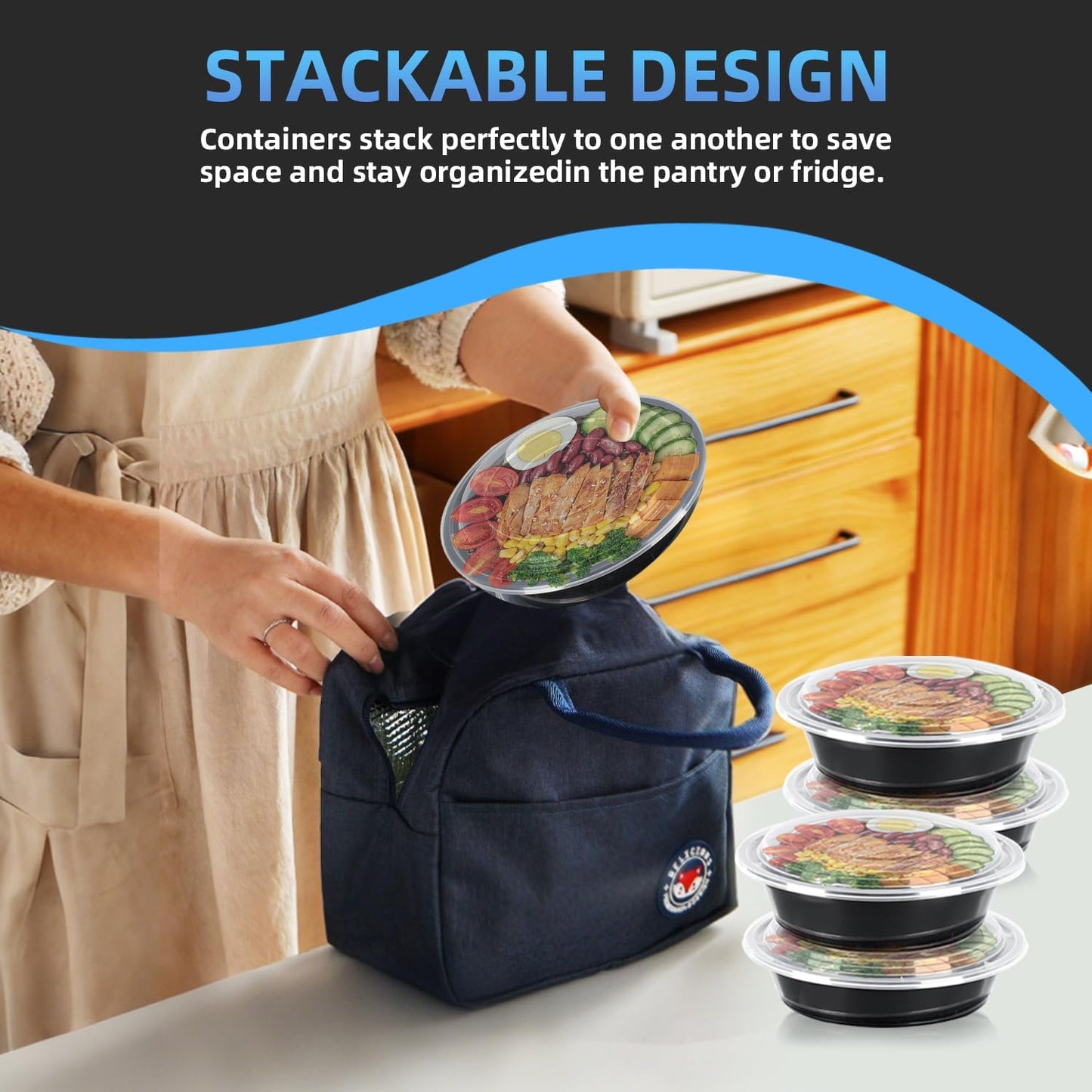 50 Pack (100-Piece) 28oz Meal Prep Containers, 50 Pack (100-Piece) Rectangle,BPA-Free, Food Safe & Leakproof Reusable Plastic Food Storage – Microwave Safe, Stackable Takeout Boxes
