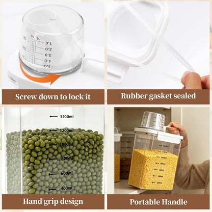 wheat berry storage compatible with granola container, BPA Free Airtight Cereal Container with Pour Spout, Dry Food Storage for Rice, Flour, Oats and Grains, Keeps Pantry Neat and Ingredients Fresh