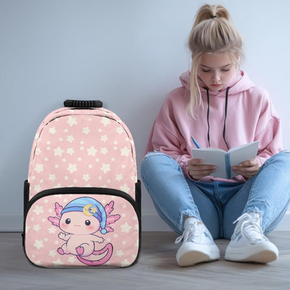 Cute Capybara Pizza Backpack for Girls, 5 Pcs Boys School Bag Set for Kids, 17 Inch Backpacks Lunch Pencil Box Reusable Utensils Case Set for Middle Elementary School, 3rd Grade Backpack