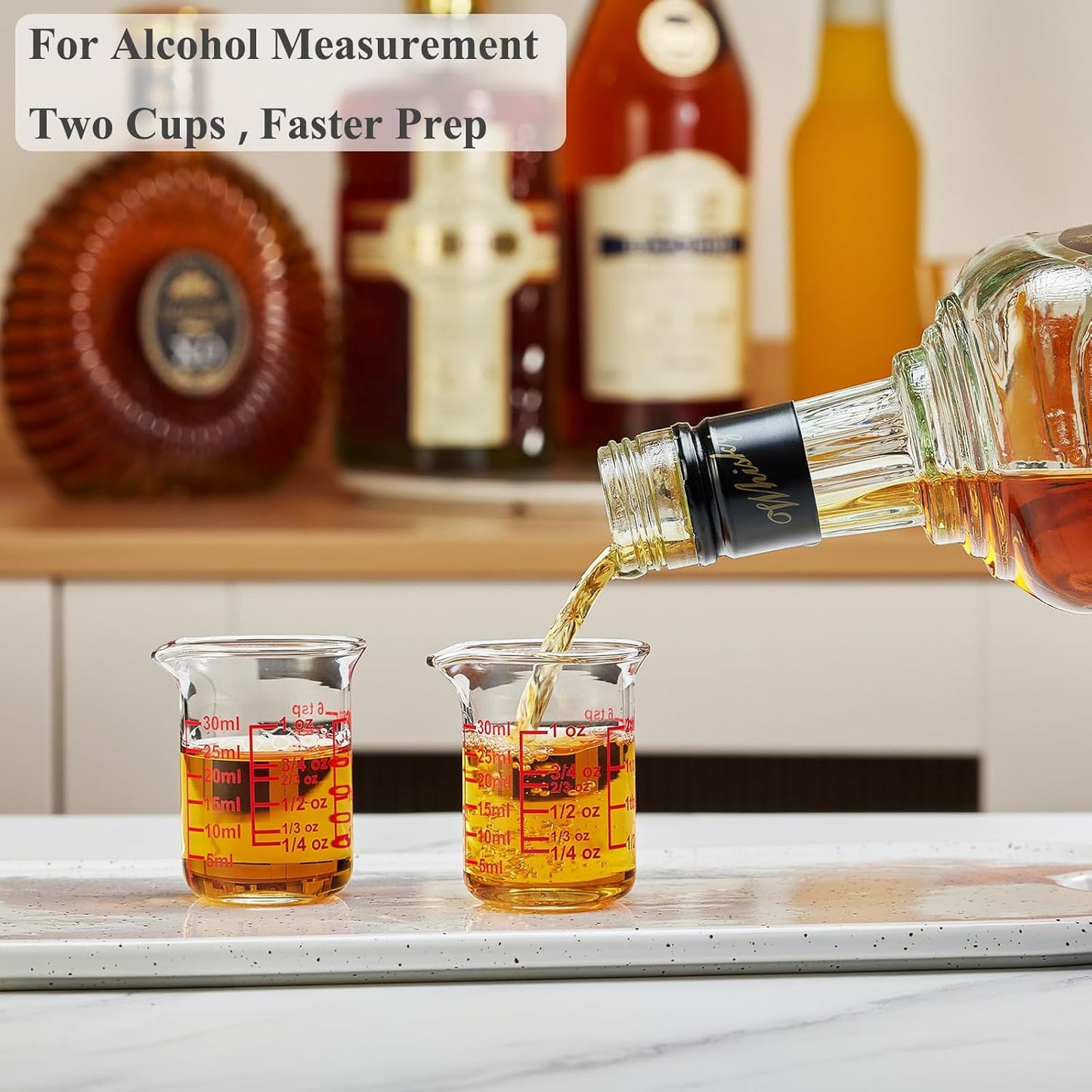 3 Piece Glass Measuring Cup Set, Includes 1/2-Cup, 1-Cup, and 2-Cup High Borosilicate Glasss Liquid Measuring Cups, Dishwasher, Freezer, Microwave, and Preheated Oven Safe, Essential Kitchen Tools