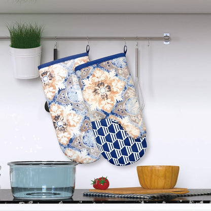 Mini Silicone Oven Mitts, Heat Resistant Kitchen Mittens 2-Pack Set