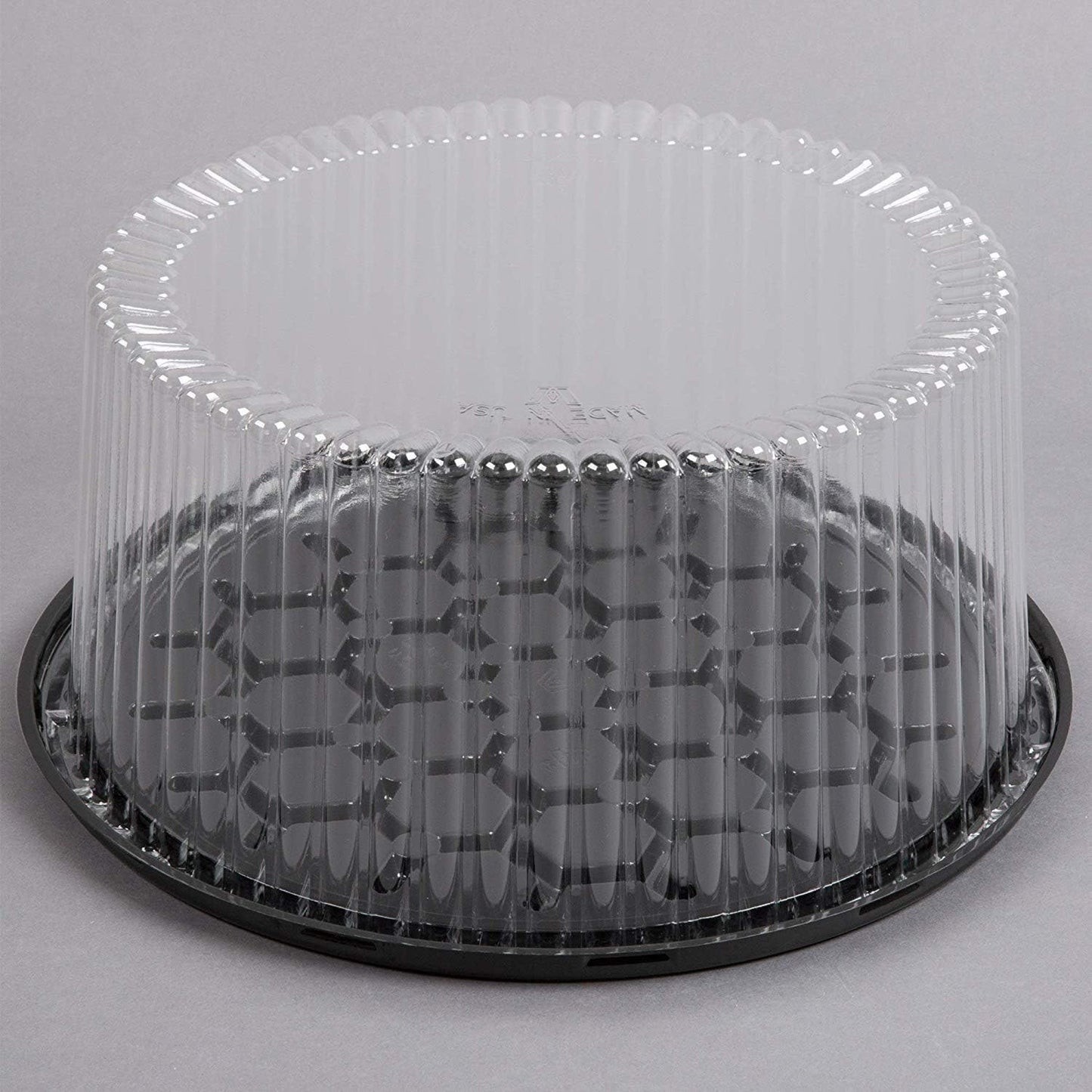12 inch Plastic Disposable Cake Containers Carriers with Dome Lids and Cake Boards,5 Pack of Each(Large)