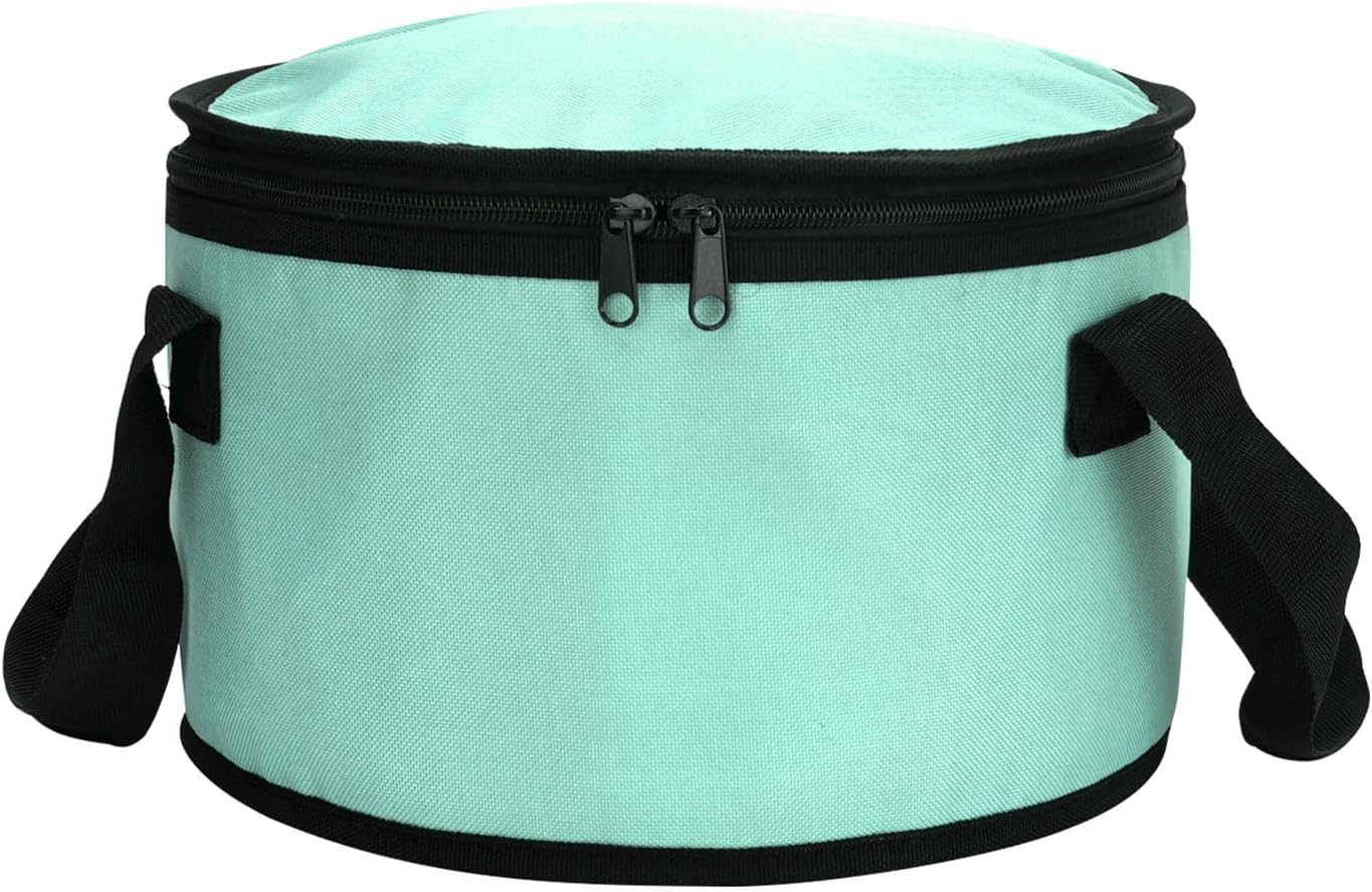 Insulated Cooler Pie Carrier Round Thermal Casserole Carrier,Polyester Fabric Cooler Lunch Bag for Hot or Cold Food transport,Large Size (Purple, Diameter 11 inches)